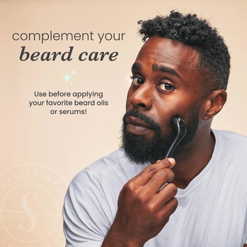 Sdara Skincare Roller for Face, Beard, Hair - Skincare for Men and Women (Shiny Black)