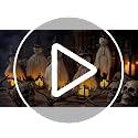 Halloween Ghost Decorations Set with LED Candles - Rustic Wooden Props, Indoor Use