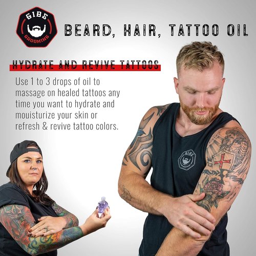GIBS Grooming Beard Oil - Softens & Strengthens Hair - Travel Size 1 fl oz - Vitamin C & UV Shield