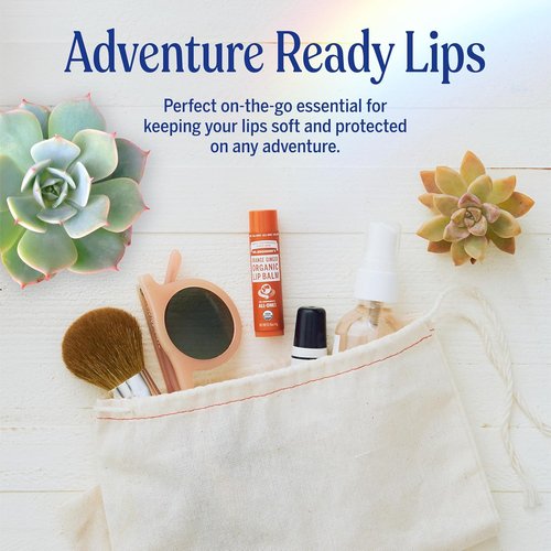 Dr. Bronner’s Organic Lip Balm - Natural, Moisturizing & Petroleum-Free | 6-Pack (.15oz) - Orange Ginger