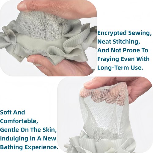 3-Pack Bath Loofah Set with Dual-Sided Shower Puff - Includes Soap Pocket, Hanging Rope, and Gift Box - Loofah for Women and Men - Shower Sponge for Body with Rich Lather（ Beige & Pink & Gray ）