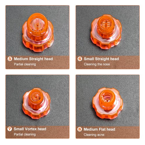 Plastic Cap Beaty Machine Spare Parts Water Peeling Tips 8pcs Per Set For Elitzia ETNS900 ETAF131T (Orange)