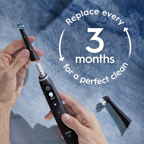 Oral-B iO Series Ultimate Clean Electric Toothbrush Replacement Brush Heads for an Oral-B Electric Toothbrush, 2 Count, Black
