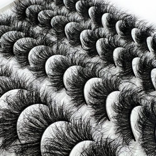 Mink Lashes 20 Pairs Dramatic Thick 5D False Eyelashes 20mm Wispy Fake Eyelashes Pack, by Kmilro (LD06)