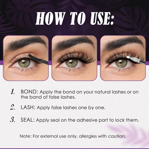 GAQQI Lash Cluster Glue, Lash Bond and Seal Waterproof Eyelash Glue for Eyelash Clusters, Strong Hold Adhesive for DIY Use, Latex-Free Safe Formula