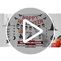 Pre-Strung Halloween Decorations Banner Set with Glitter - Black & Red, B Variation