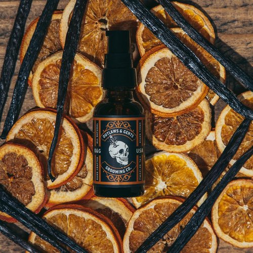 Outlaws & Gents Grooming Co Grooming Oil - All-Natural Beard & Hair Oil for Men | Moisturizes & Softens (Orange & Vanilla)