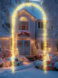 Flacchi Outdoor Christmas Arch Lights - 7.5FT 360LED Waterproof String Lights with Timer & 8 Modes | Warm White