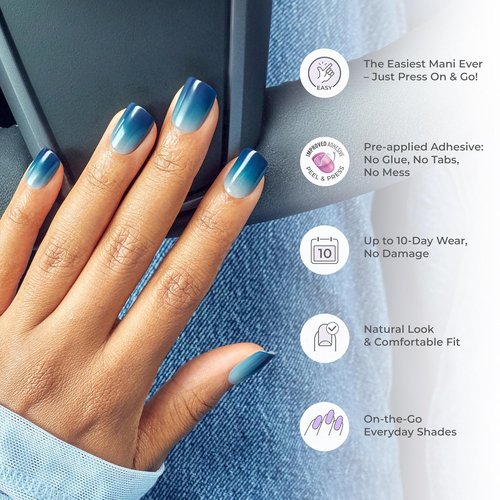 KISS imPRESS Press-On Nails - No Glue Needed, 'Your Magic' Pink, Short Squoval Shape, 30 Nails Included