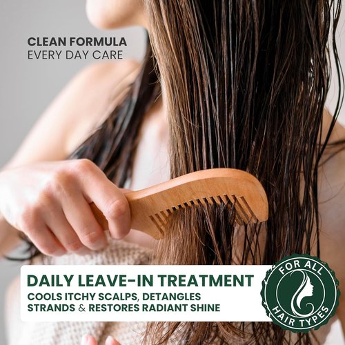 KESMEDIK Tea Tree Rosemary Leave-In Conditioner - Frizz Control & Scalp Relief Spray for Men & Women