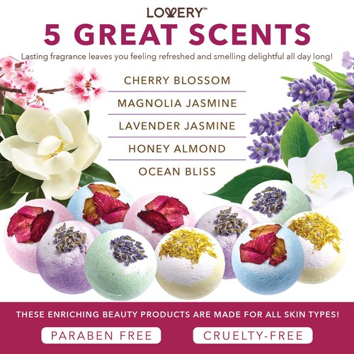 Gift Baskets for Women Holiday Gift for Teen Girls Bath Bomb Self Care Gifts for Women Spa Bath Set, Womens Gifts 10 Two Tone Bath Fizzies W Shea & Coco Butter Dry Flower Petals