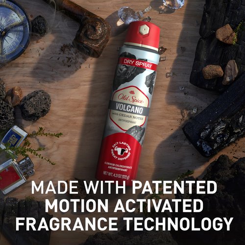 Old Spice Dry Spray Antiperspirant Deodorant for Men, 24/7 Freshness, 24/7 Sweat & Odor Protection, Gentle on Skin with Skin Conditioners, Volcano with Dark Cedar + Amber, 4.3 oz (Pack of 3)
