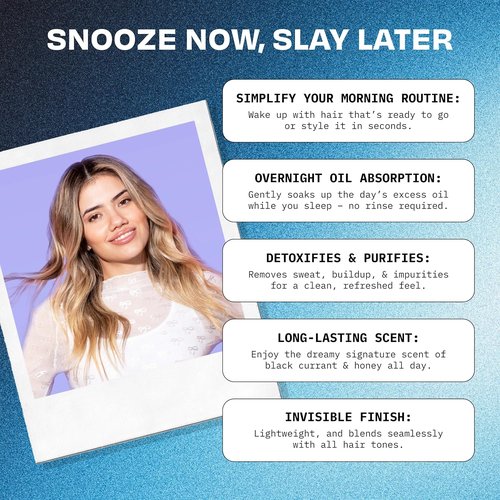 FoxyBae Overnight Dry Shampoo Spray - Biotin & Charcoal Formula for Oil Control - 7 fl oz
