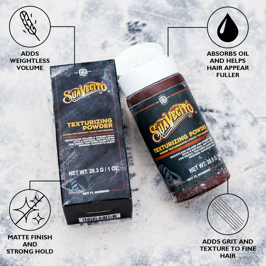 Suavecito Hair Styling Powder - Texturizing & Volumizing with Strong Hold | Shine-Free Matte Finish