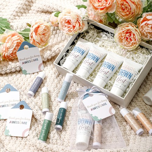 Heigble 20 Sets Thank You Gifts Bulk for Women Employee Appreciation Gifts Hand Cream and Lip Balm Set Inspirational Hand Lotion for Nurses Office Staff Female Coworker Team Volunteers Guests