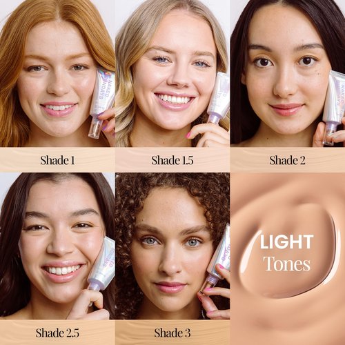 Naked Sundays BeautyScreen Peptide Foundation Tint - SPF 50 Tinted Sunscreen & Skincare Makeup with Zinc Oxide, Niacinamide - Lightweight Natural Coverage, 2.5 Light Neutral, 1.01 oz