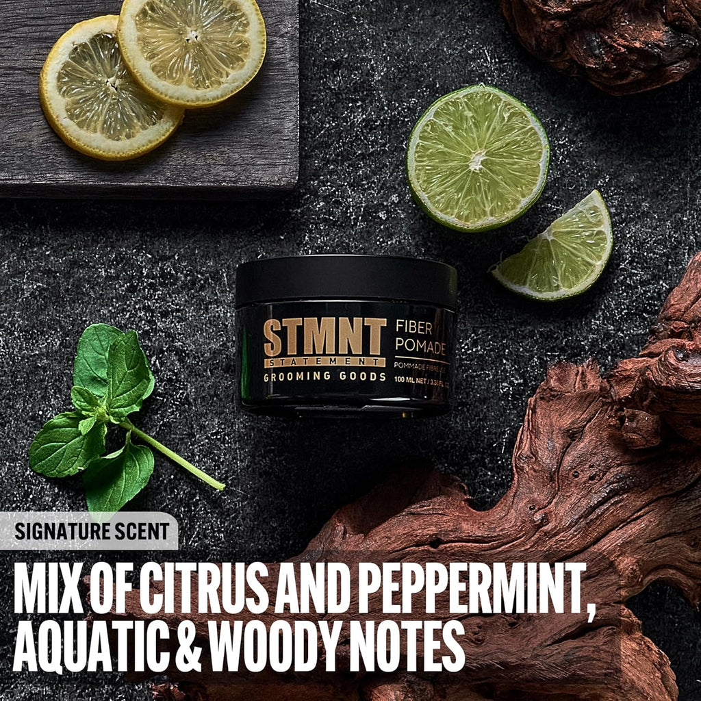 STMNT Grooming Goods Fiber Pomade - Strong Control with Semi-Matte Finish | Easy to Wash Out