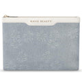 Floral Denim Zipper Cosmetic Bag with Unique Pattern for Women - Cute Travel Makeup Bag- Medium Size Toiletry Organizer for Daily Use