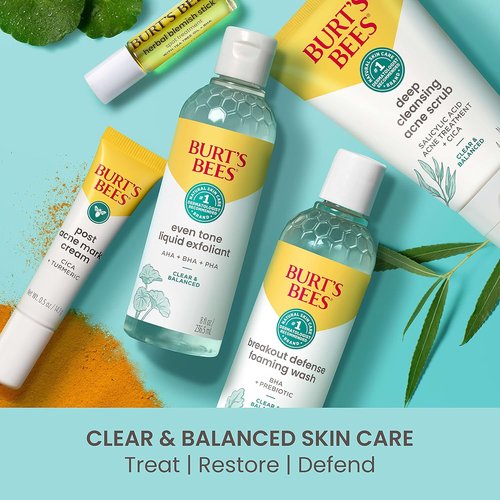 Burt's Bees Gel Moisturizer - Clear & Balanced Skin Balancing Cream with Squalane & Prebiotic | 1.8 oz Bottle