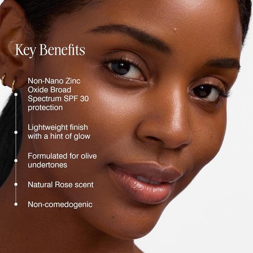 COOLA Organic Rosilliance Tinted Moisturizer - SPF 30 Protection, Dermatologist Tested, 1.5 FL Oz