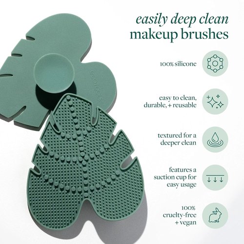 EcoTools Makeup Brush Cleansing Pad - Deep Cleaning Silicone Mat with Suction Cup | Easy to Clean, 1 Count