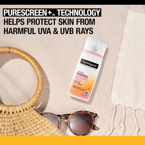 Neutrogena Purescreen+ Mineral Sunscreen for Face - SPF 30, Water-Resistant & Fragrance-Free, 1.4 fl. oz