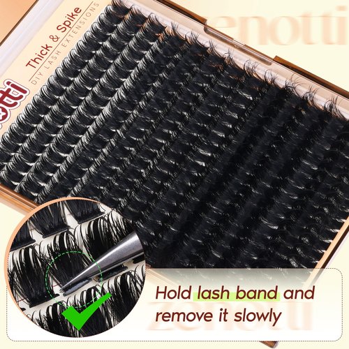 Lash Clusters Volume Eyelash Clusters with Spikes Wispy Fluff Cluster Eyelash Extensions 100D Thick Lashes Extensions DIY Individual Lashes at Home 10-18mm 266pcs by zenotti