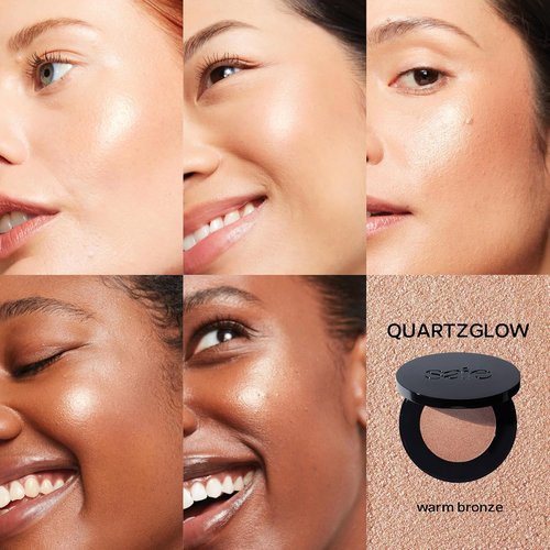 Saie Glow Sculpt Multi-Use Highlighter | Cream Blush with Hyaluronic Acid & Micropearl - Quartzglow (.02 oz)