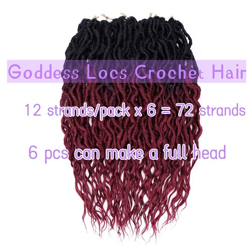 LOSMOEER 6 Packs Faux Locs Crochet Hair 24 Inch Soft Locs Crochet Braid Pre Looped Goddess Locs Crochet Hair for Women Queen Locs Crochet Braids with Curly Ends Synthetic Braiding Hair Extensions