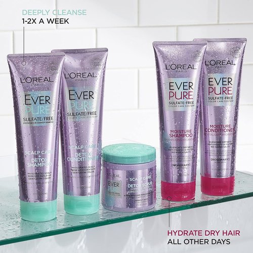 L'Oreal Paris EverPure Detox Scrub - Exfoliating Scalp Care with Apricot Seed, 8 Ounces