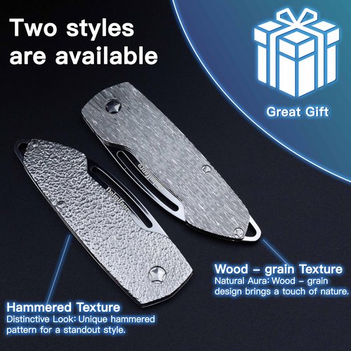 Dolmifapro Small Folding Mustache Comb, Metal Beard Comb for men Pocket Mini Portable Fits In Keychain Anti-Static (Wood Grain)