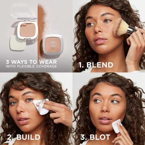 L'Oreal Paris True Match Oil-Free Powder Foundation - W2 Light, 0.33 oz | Super Blendable Formula