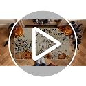 Halloween Door Mat Pumpkin Ghost Spider Web Welcome Doormat 17x29 Inch - Ghost Pumpkins Variation