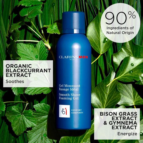 CLARINS Men Smooth Shave Foaming Gel - Moisturizing Formula Soothes Skin & Conditions Beard | 5 Ounces