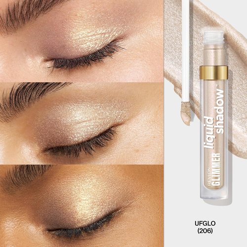 REVLON Glimmer Liquid Shadow - Smudge-Proof Shimmer Eyeshadow, Long-Lasting, High Pigment, 206 UFGlo