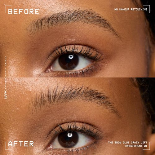 NYX Professional Makeup Brow Glue - 16HR Strong Hold Brow Lamination Gel with Styling Comb | Clear