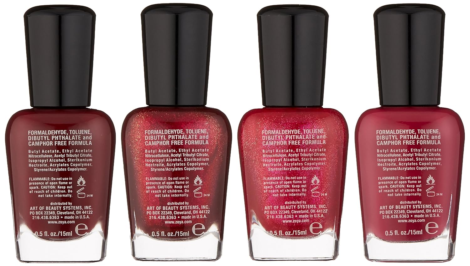 Zoya Nail Polish Quad Set - Festive Fa La La La La Colors for Stunning Manicures