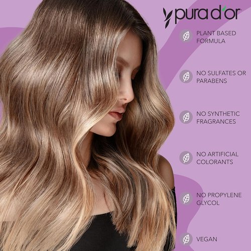 PURA D'OR ColorHarmony Purple Shampoo - 16 Oz for Bleached, Blonde & Silver Hair | Sulfate-Free, Natural Ingredients