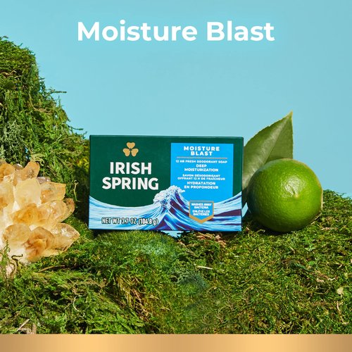 Irish Spring Bar Soap for Men, Original Clean, Smell Fresh and Clean for 12 Hours & Bar Soap for Men, Moisture Blast, 3.7 Oz