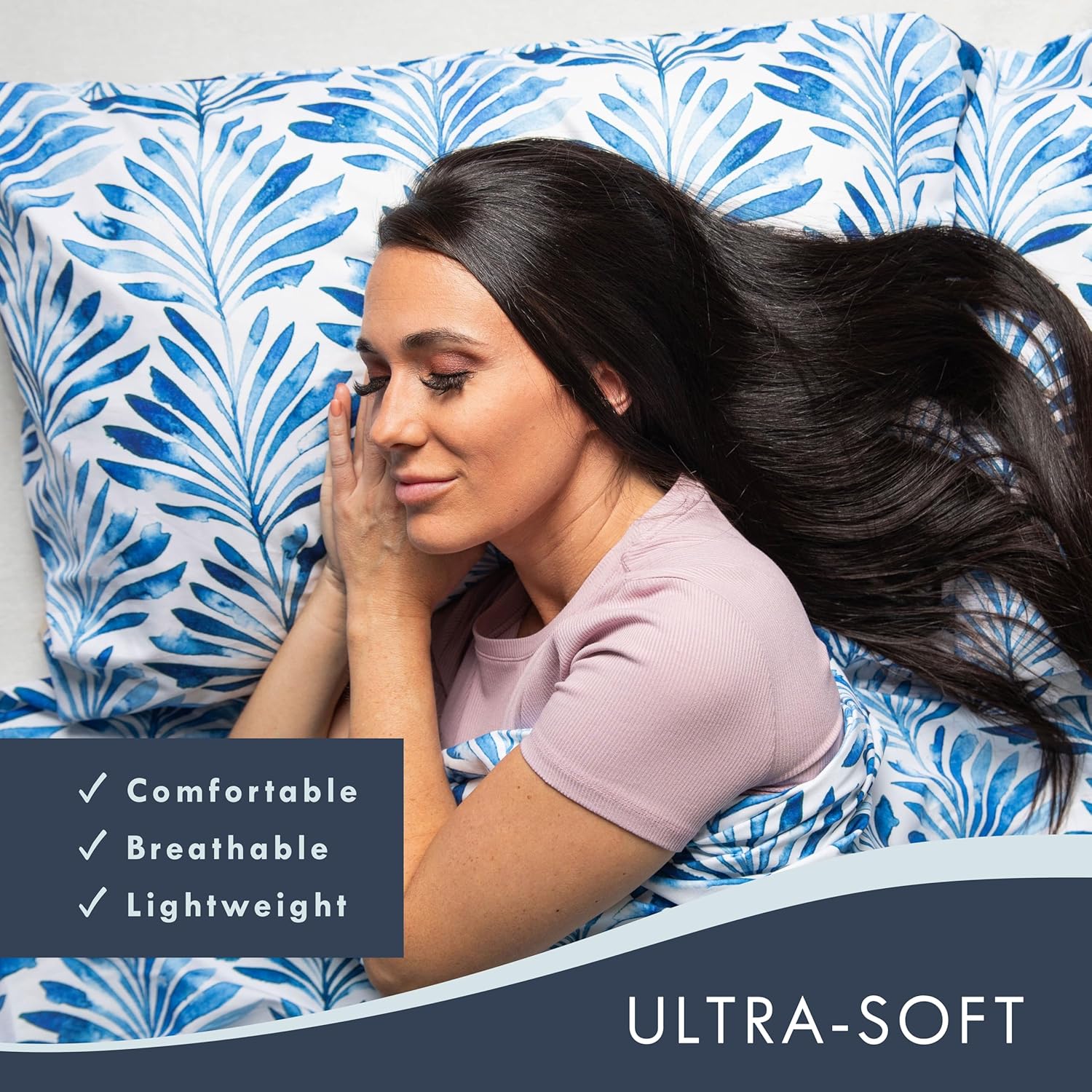 Where The Polka Dots Roam Queen Size Floral Bedsheet Set - Super Soft Tropical Leaves Print