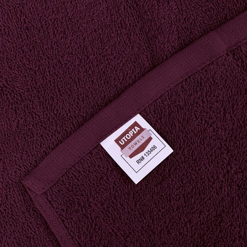 Utopia Towels 24 Pack Cotton Washcloths Set, 100% Ring Spun Cotton, Premium Quality Flannel Face Cloths, Highly Absorbent and Soft Feel Fingertip Towels, Burgundy