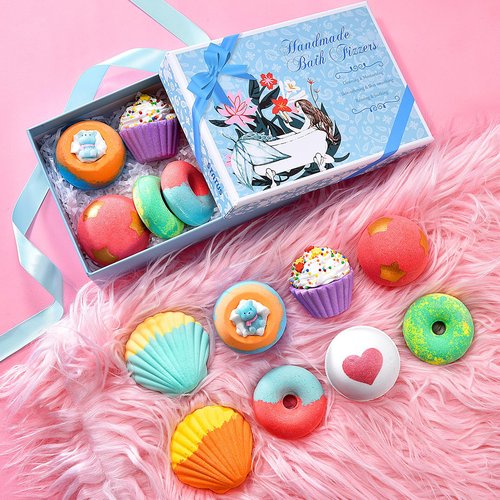 STNTUS INNOVATIONS Bath Bombs, 7 Natural Bath Bomb Gift Set, Bubble Bathbombs for Women Kids, Shea Butter Moisturize, Gifts for Mom Her Girlfriend, Mothers Day Gifts, for Birthday Valentines Christmas