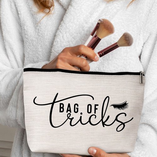 GREOXG Inspirational Makeup Bag, Little Bag Of Tricks Cosmetic Bag, Friendship Gifts for Girls Teens Women Birthday Christmas Graduation-A19