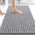 OLANLY Bathroom Rug Mat - Soft, Absorbent Chenille Bath Mat with Non-Slip Backing | 30x20 Inches, Grey