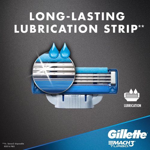 Gillette Mach3 Turbo Cartridges, 4 Count