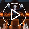 10ft Giant Sitting Vampire Inflatable Halloween Decoration with LED Lights - Outdoor Yard & Party Prop