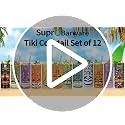 Set of 12 Large Ceramic Tiki Mugs for Cocktails and Hawaiian Parties