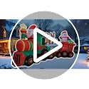 11 FT Christmas Inflatable Train with Santa Reindeer Snowman Outdoor Decorations