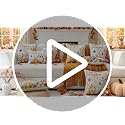 Artscope Fall Pumpkin Throw Pillow Covers 12x20 Set of 2 - Blue Autumn Home Decor