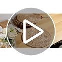 Natural Woven Placemats Set of 4 - 12 Inch Round Boho Rattan Water Hyacinth